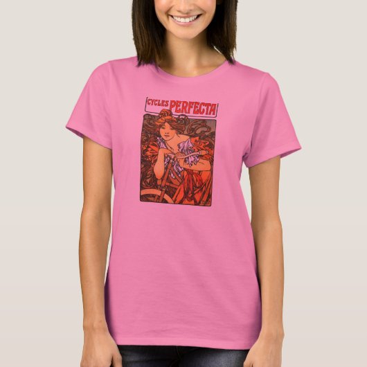 Art Nouveau Bicycle Mucha Art Collection T-Shirt (Vorderseite)