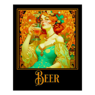 Art Nouveau Bier Poster