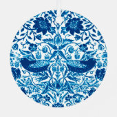 Art Nouveau Bird and Blume Tapestes, Blue & White Ornament Aus Metall (Rückseite)