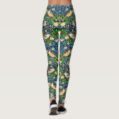Art Nouveau Bird and Blume TapestPattern Leggings (Rückseite)