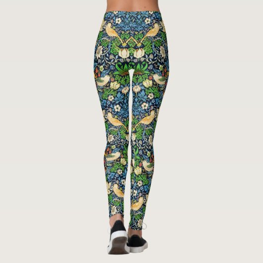 Art Nouveau Bird and Blume TapestPattern Leggings (Rückseite)
