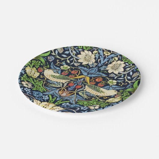 Art Nouveau Bird and Blume TapestPattern Pappteller (Schrägansicht)
