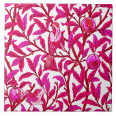 Art Nouveau Bird and Pomegranate, Fuchsia Pink Fliese (Vorderseite)