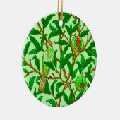 Art Nouveau Bird and Pomegranate, Limes Green Keramik Ornament (Rechts)