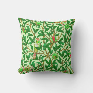 Art Nouveau Bird and Pomegranate, Limes Green Kissen