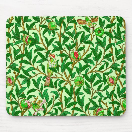 Art Nouveau Bird and Pomegranate, Limes Green Mousepad (Vorne)