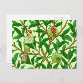 Art Nouveau Bird and Pomegranate, Limes Green Postkarte (Vorne/Hinten)