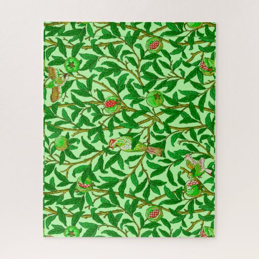 Art Nouveau Bird and Pomegranate, Limes Green Puzzle (Vertikal)