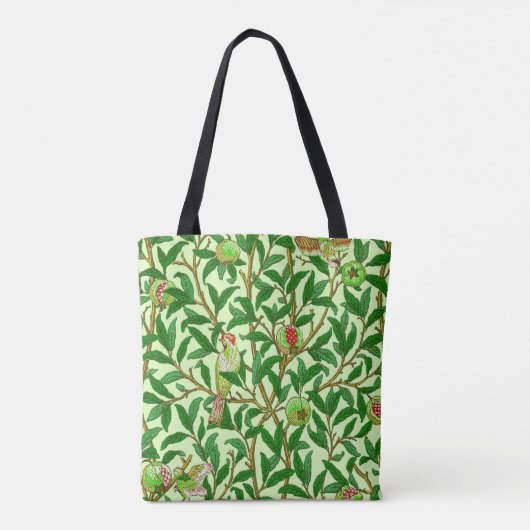 Art Nouveau Bird and Pomegranate, Limes Green Tasche (Rückseite)