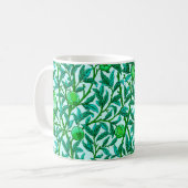 Art Nouveau Bird and Pomegranate, Turquoise & Aqua Kaffeetasse (Vorderseite Links)