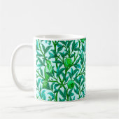 Art Nouveau Bird and Pomegranate, Turquoise & Aqua Kaffeetasse (Links)