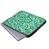 Art Nouveau Bird and Pomegranate, Turquoise & Aqua Laptopschutzhülle (Vorne Knopf)