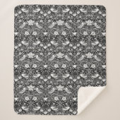 Art Nouveau Bird & Blume Tapestes, Black & White Sherpadecke (Vorderseite)