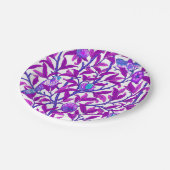 Art Nouveau Bird & Pomegranate, Amethyst Lila Pappteller (Schrägansicht)