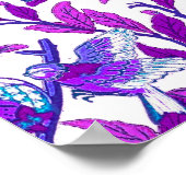 Art Nouveau Bird & Pomegranate, Amethyst Lila Poster (Ecke)