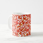 Art Nouveau Bird & Pomegranate, Mandarin Orange Kaffeetasse (Vorderseite Links)