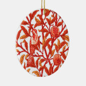 Art Nouveau Bird & Pomegranate, Mandarin Orange Keramik Ornament (Rechts)