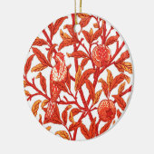 Art Nouveau Bird & Pomegranate, Mandarin Orange Keramik Ornament (Links)