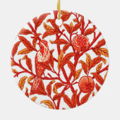 Art Nouveau Bird & Pomegranate, Mandarin Orange Keramik Ornament (Hinten)