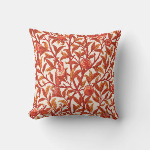 Art Nouveau Bird & Pomegranate, Mandarin Orange Kissen