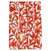 Art Nouveau Bird & Pomegranate, Mandarin Orange Mittlere Geschenktüte (Rückseite)