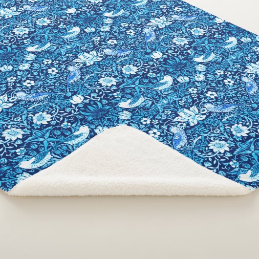 Art Nouveau Bird und Blume Tapestes, Dunkelblau Sherpadecke (3/4)