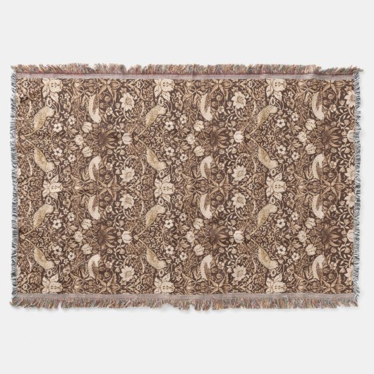 Art Nouveau Bird und Blume Tapestes, Dunkelbraun Decke (Vorderseite)