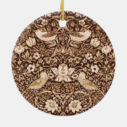 Art Nouveau Bird und Blume Tapestes, Dunkelbraun Keramik Ornament (Hinten)