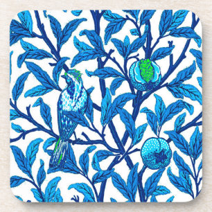 Art Nouveau Bird und Pomegranat, Cobalt Blue Getränkeuntersetzer