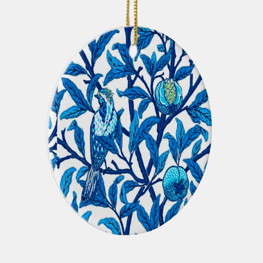 Art Nouveau Bird und Pomegranat, Cobalt Blue Keramik Ornament (Rechts)