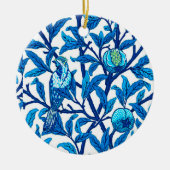 Art Nouveau Bird und Pomegranat, Cobalt Blue Keramik Ornament (Vorne)
