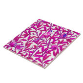 Art Nouveau Bird und Pomegranat, Fuchsia & Violet Fliese (Seite)