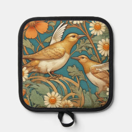 Art Nouveau Birds and Flowers Pot Holder Topflappen