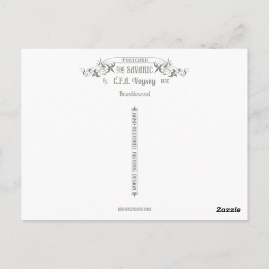 Art Nouveau Birds and Trees Pattern Postkarte (Rückseite)