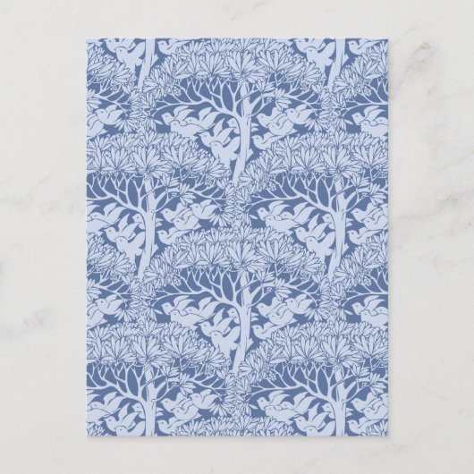 Art Nouveau Birds and Trees Pattern Postkarte (Vorderseite)