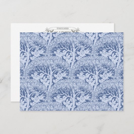 Art Nouveau Birds and Trees Pattern Postkarte (Vorne/Hinten)