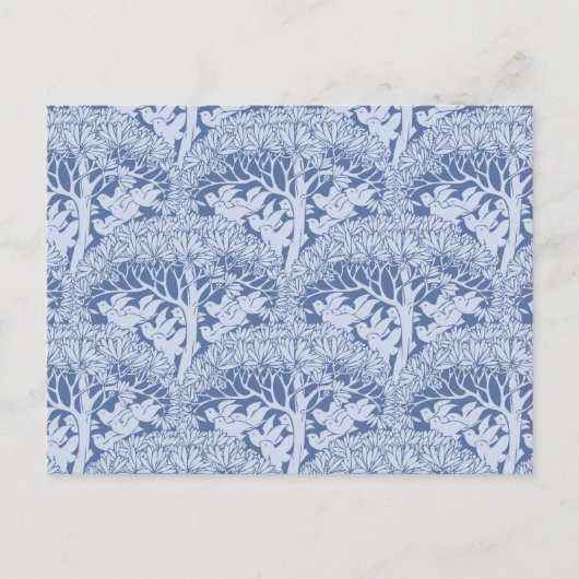 Art Nouveau Birds and Trees Pattern Postkarte (Vorderseite)