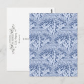 Art Nouveau Birds and Trees Pattern Postkarte (Vorne/Hinten)