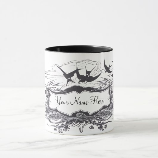 Art Nouveau Birds Tasse (Zentrum)