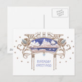 Art Nouveau Birthday Postkarte (Vorne/Hinten)