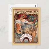Art Nouveau - Biscuits Lefeure-Utile Postkarte (Vorne/Hinten)