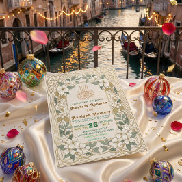 Art Nouveau Bismillah Calligraphy Vintage Garden Einladung