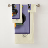 Art Nouveau Black Cat Badhandtuch Set (Insitu)