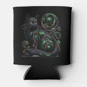 Art Nouveau Black Cat Celtic Can Cooler Dosenkühler (Vorderseite)