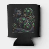 Art Nouveau Black Cat Celtic Can Cooler Dosenkühler (Rückseite)