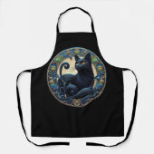Art Nouveau Black Cat Celtic Schürze (Vorderseite)