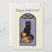 Art Nouveau Black Cat Einladung (Rückseite)