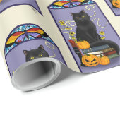 Art Nouveau Black Cat Geschenkpapier (Rolleneckpunkt)