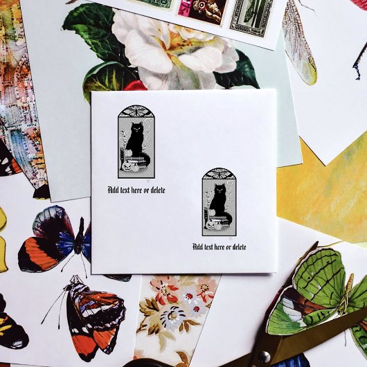 Art Nouveau Black Cat Gummistempel