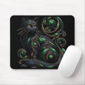 Art Nouveau Black Cat Mouse Pad Mousepad (Mit Mouse)